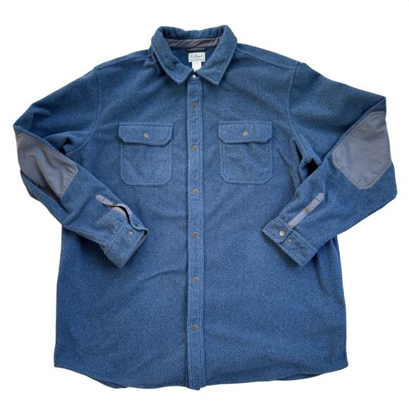 L.L. Bean Allagash Fleece Shacket Blue Sz XXL Tall - Picture 1 of 11